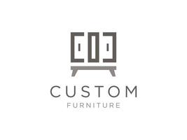 letra i con inspiración para el diseño del logotipo del concepto de muebles de madera