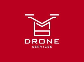 letra b icono de vector de plantilla de logotipo de drone. vector de drones de fotografía. icono de vector de helicóptero cuádruple