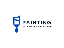Painting logo template with initial R concept Premium Vector Free Vector