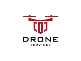 Letter I drone logo template vector icon. photography drone vector. quad copter vector icon