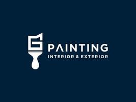 Painting logo template with initial G concept Premium Vector Free Vector