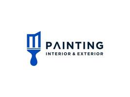 Painting logo template with initial M concept Premium Vector Free Vector