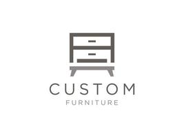 letra a con inspiración en el diseño del logotipo del concepto de muebles de madera vector