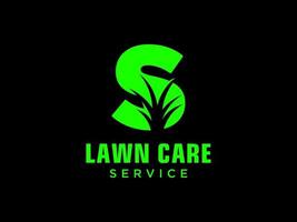 Letter S landscape logo for lawn or gardening business, organization or website vector