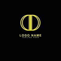 round logo design with a center line in golden yellow for brands and others vector