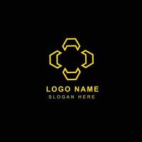 Simple logo design with yellow gold for property business and brand marketing vector