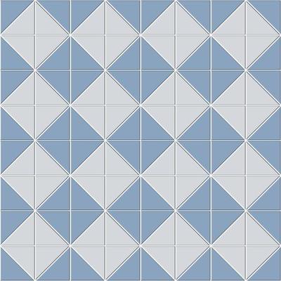 Abstract seamless pattern of blue white ceramic floor tiles.Design geometric mosaic texture for the decoration of the bathroom room, vector illustration