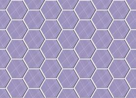Abstract seamless pattern, purple ceramic tiles floor. Concrete hexagonal paver blocks. Design geometric mosaic texture for the decoration of the bathroom, vector illustration