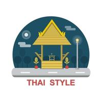área de descanso estilo tailandés ilustración vectorial vector