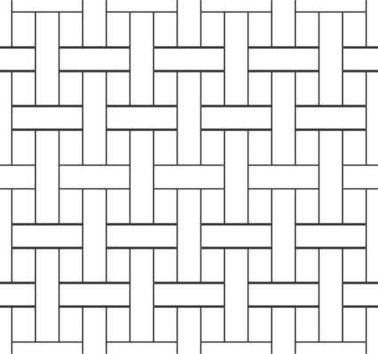 Abstract basketwork seamless pattern, black grating line on white backdrop. Design geometric texture for print. Linear style, vector illustration