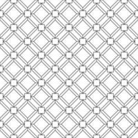 Abstract seamless pattern, black small square outline with rhombus shape on white backdrop. Design geometric texture for print. Linear style, vector illustration
