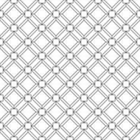 Abstract seamless pattern, black small square outline with rhombus shape on white backdrop. Design geometric texture for print. Linear style, vector illustration