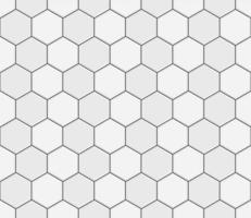 Abstract seamless pattern, white gray ceramic tiles floor. Concrete hexagonal paver blocks. Design geometric mosaic texture for the decoration of the bathroom, vector illustration