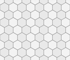 Abstract seamless pattern, white gray ceramic tiles floor. Concrete hexagonal paver blocks. Design geometric mosaic texture for the decoration of the bathroom, vector illustration