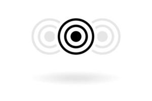 Black and white target icon isolated on white background vector illustration