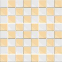 Abstract seamless pattern of orange white ceramic floor tiles.Design geometric mosaic texture for the decoration of the kitchen room, vector illustration