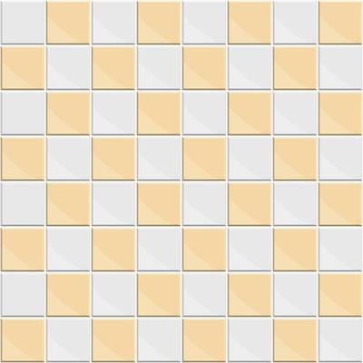 Abstract seamless pattern of orange white ceramic floor tiles.Design geometric mosaic texture for the decoration of the kitchen room, vector illustration