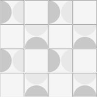 Abstract seamless pattern, semicircle light gray ceramic tiles vector illustration