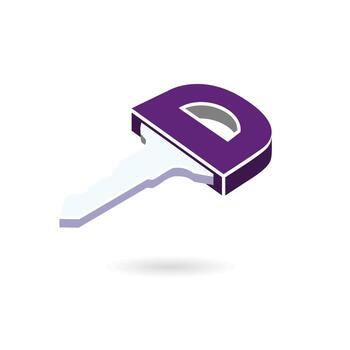 icono de llave 3d d forma aislada sobre fondo blanco. vector de moda y moderno en estilo 3d. se puede utilizar para muchos propósitos, ilustración vectorial