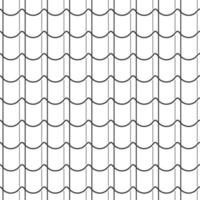Abstract seamless fish scale pattern, black and white tile roof asian style. Design geometric texture for print. Linear style, vector illustration