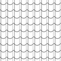 Abstract seamless fish scale pattern, black and white tile roof asian style. Design geometric texture for print. Linear style, vector illustration