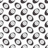 Seamless geometric pattern, eyes with eggs on white background, stripes abstract template, vector illustration