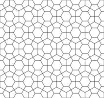 patrón hexagonal abstracto sin fisuras, contorno blanco negro de bloques de adoquín de hormigón. diseño de textura geométrica para impresión. estilo lineal, ilustración vectorial vector