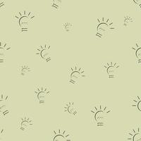 Seamless pattern, abstract light bulbs isolated on light green background, vector illustration