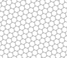 Abstract seamless geometric pattern, black and white outline of hexagons with small triangle shape. Linear style, vector illustration