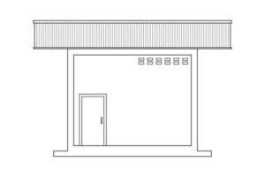 Abstract outline drawing, space frame structure of storehouse vector illustration