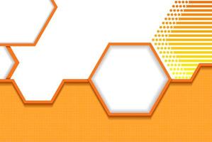 Abstract hexagon background, orange template vector illustration