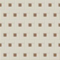 Abstract seamless pattern of brown ceramic floor tiles. L shape blocks with small square inside. Design geometric mosaic texture for the decoration of the kitchen room, vector illustration