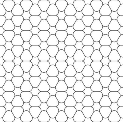 Abstract seamless honeycomb pattern, black and white outline of hexagons of different sizes. Design geometric texture for print. Linear style, vector illustration