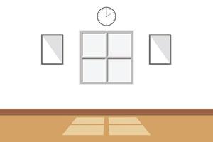 White Room Interior there is sunlight through the window with the empty wall background ,vector illustration vector