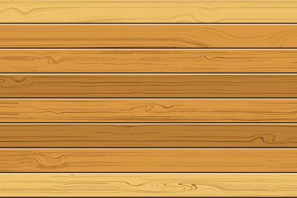 Texture of brown wooden with horizontal planks boards, vector illustration