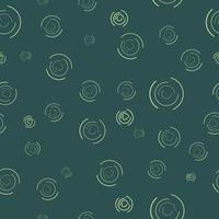 Seamless pattern, abstract circle on dark green background, vector illustration