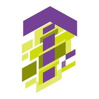Abstract geometric up arrow purple on white background,vector illustration vector