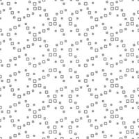 Abstract seamless pattern of black and white outline squares confetti. Modern stylish. Design geometric texture for print, vector illustration