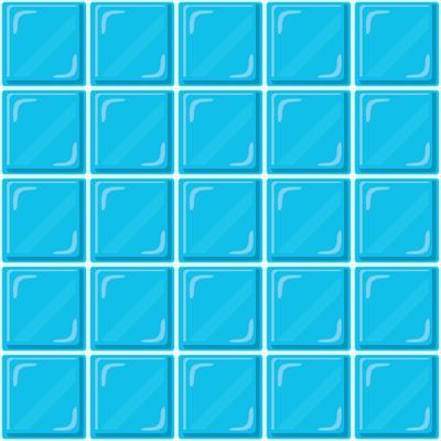 Abstract seamless pattern, blue ceramic tiles wall or clear glass block. Design geometric mosaic texture for the decoration of the bathroom, vector illustration