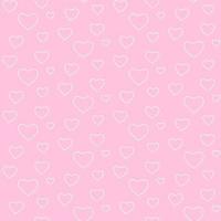Seamless geometric pattern, white heart valentine's day on pink background, stripes abstract template, vector illustration