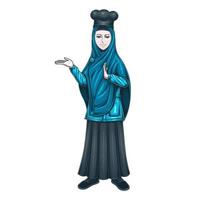 muslim woman waiter character