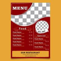 Menu design template with a grunge theme vector