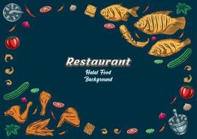 Restaurant hala food background vector