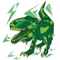 Robot geometric polygonal Tyrannosaurus. Mecha T Rex Dinosaur cartoon vector  design