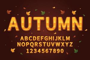 decorative autumn Font and Alphabet vector