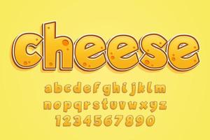 decorative cheese Font and Alphabet vector