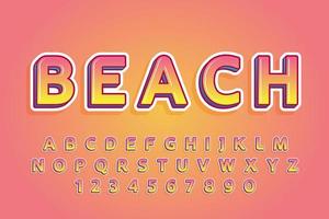 decorative beach Font and Alphabet vector