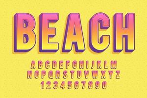 decorative beach Font and Alphabet vector