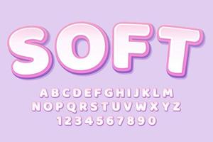 decorative soft Font and Alphabet vector