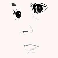 The face of an innocent child looking with his wide eyes .Drawn in an art line manner vector